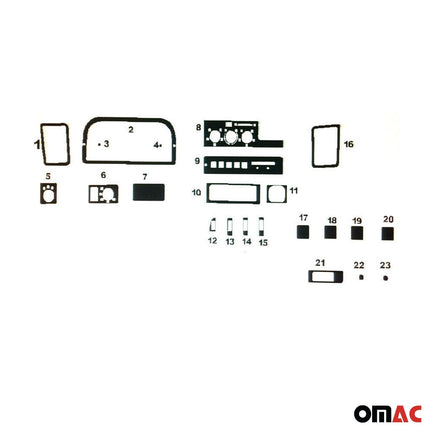 Innenraum Dekor Cockpit für Citroen Jumper 1994-2002 Piano Schwarz Optik 23tlg