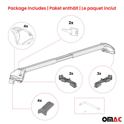 Dachträger Grundtäger für Seat Arona 2017-2026 100kg Aluminium Silber 2x ABE
