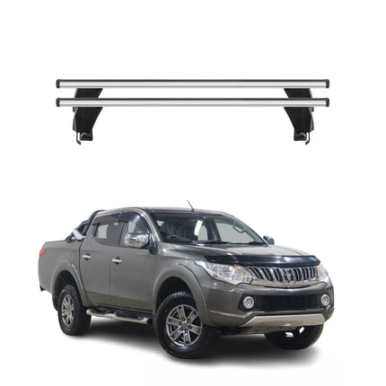 Menabo Dachträger Grundtäger für Mitsubishi L200 2015-2023 50kg Alu Silber 2 tlg