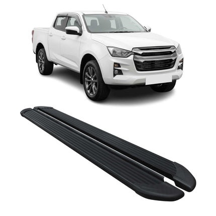 Seitenschweller Trittbretter Schweller für Isuzu D-max III 2019-2026 Alu Schwarz