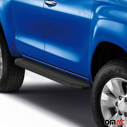 Trittbretter Seitenschweller für Toyota Hilux VIII 2015-2026 Alu Schwarz ABE