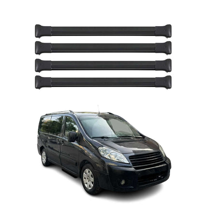 Dachträger Gepäckträger für Fiat Scudo 2007-2016 Relingträger Alu Schwarz 4x