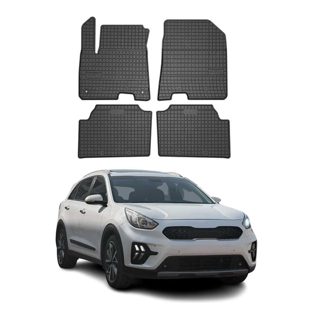 OMAC Gummi Fußmatten für Kia e-Niro mk1 2018-2022 Automatten Gummi Schwarz 4 tlg