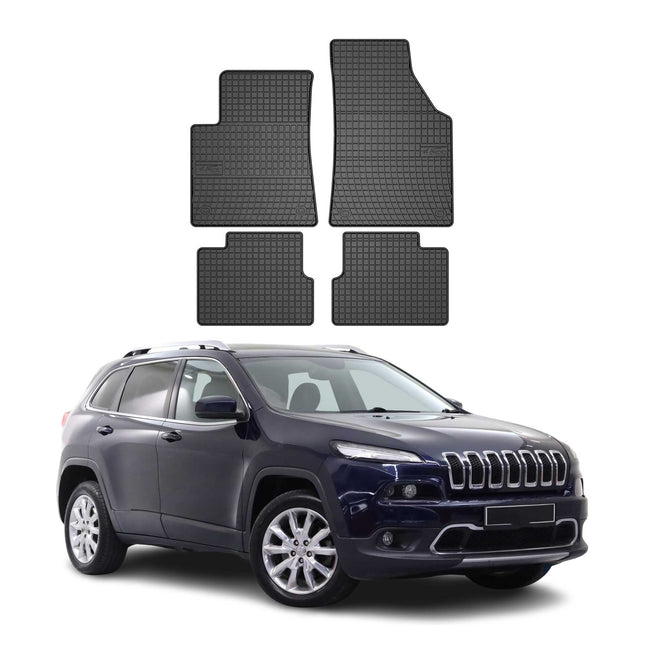 OMAC Gummi Fußmatten für Jeep Cherokee KL 2013-2018 Automatten Gummi Schwarz 4x