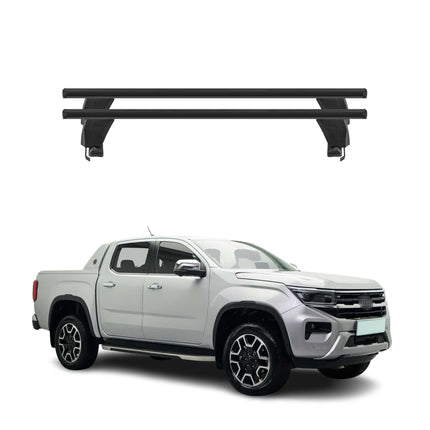 Menabo Dachträger Grundträger für VW Amarok mk2 2023-2026 Alu Schwarz 2tlg