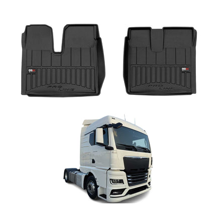 OMAC Gummi Fußmatten für MAN TGX 2020-2026 Premium TPE 3D Automatten Schwarz 2x