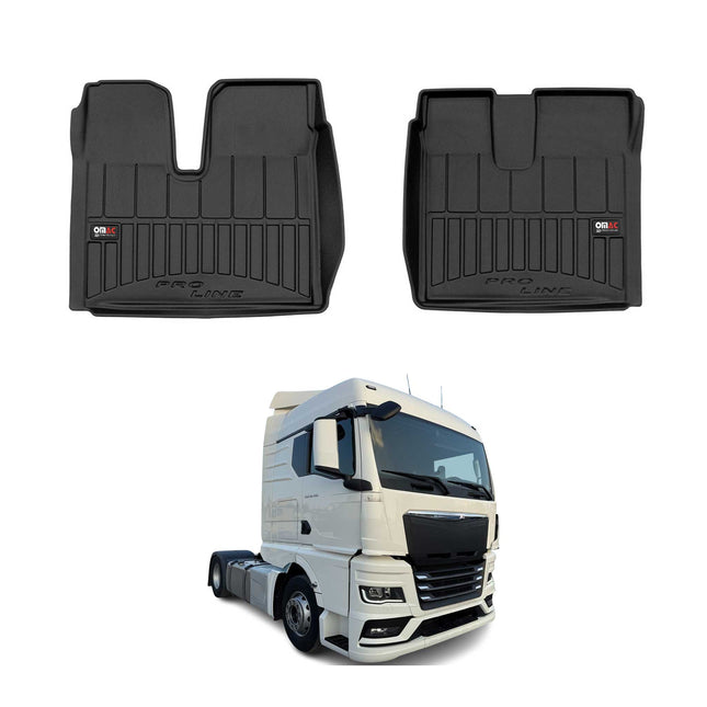 OMAC Gummi Fußmatten für MAN TGX 2020-2026 Premium TPE 3D Automatten Schwarz 2x