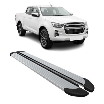 Seitenschweller Trittbretter Schweller für Isuzu D-max III 2019-2026 Alu Siber