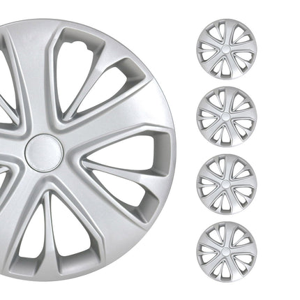 4x Radkappen Radzierblenden Radblenden für Auto 15" Zoll Radkappensatz Silber