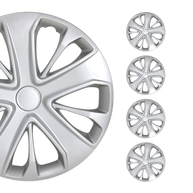4x Radkappen Radzierblenden Radblenden für Auto 15" Zoll Radkappensatz Silber
