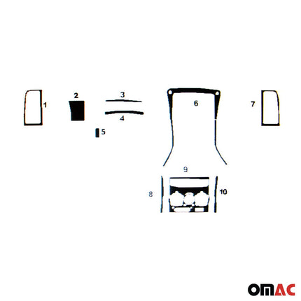 Innenraum Dekor Cockpit für Citroen Jumper 2002-2006 Piano Schwarz Optik 10tlg