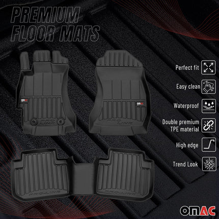 Fußmatten Gummimatten für Subaru Forester IV 2013-2018 Premium Schwarz TPE 3x