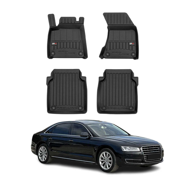 OMAC Gummi Fußmatten für Audi A8 D4 Lang version 2009-2017 Premium Gummi 4x