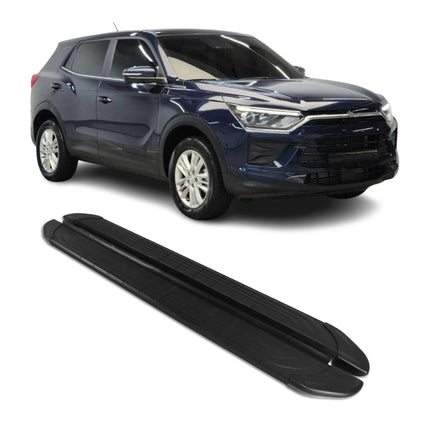 Trittbretter Seitenschweller für SsangYong Korando IV 2019-26 Aluminium Schwarz