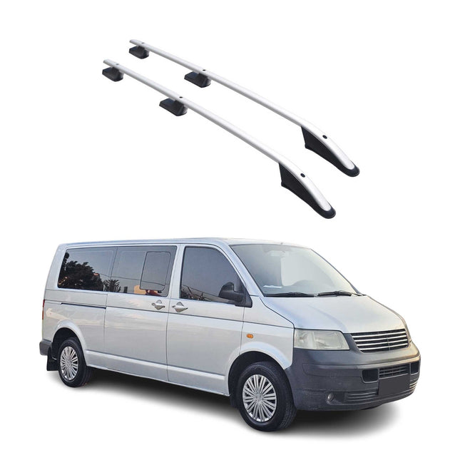 Aluminium Dachreling für VW T5 T6 Transporter Multivan Caravelle 2003-24 L2 Grau