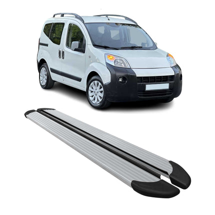 Seitenschweller Trittbretter Schweller für Citroen Nemo 2009-2020 Aluminium Grau