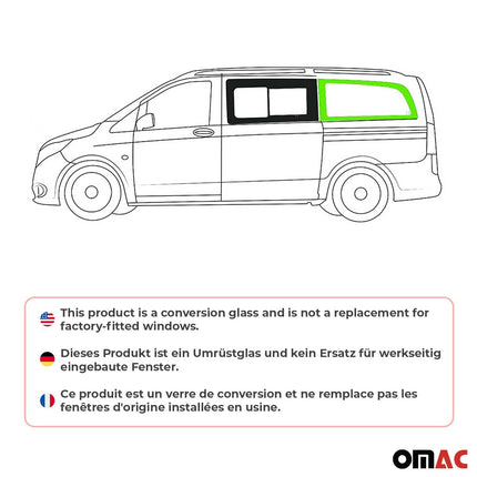 Seitenfenster Auto Fenster für Mercedes-Benz W447 2014-2026 Links L2 Schwarz