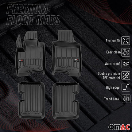 OMAC Gummi Fußmatten für Fiat Panda 2012-2026 Premium TPE Automatten Schwarz 4x