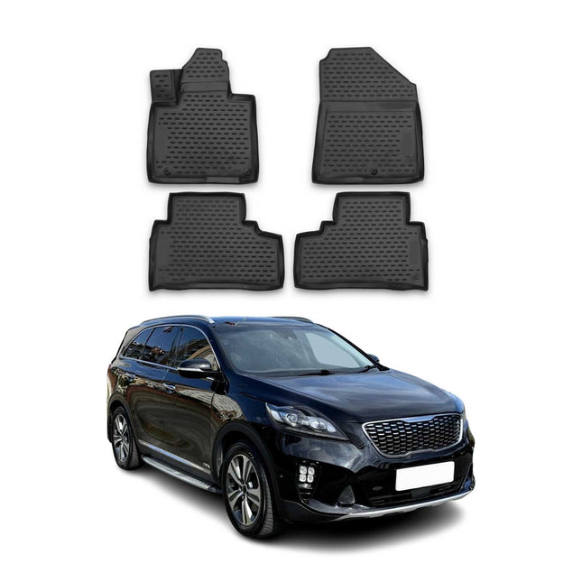 OMAC Gummimatten Fußmatten für Kia Sorento 2015-2020 TPE Automatten Schwarz 4x