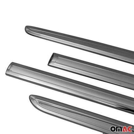 Seitentürleiste Türschutzleiste für VW Touran I 2010-15 FL Chrom Stahl Dunkel 4x