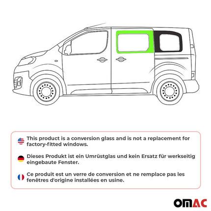 Seitenfenster Sicherheitsglas für Fiat Scudo 2022-2026 Fenster Links L1 Schwarz