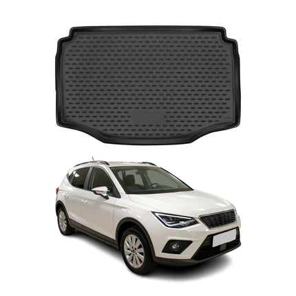 Kofferraummatte Laderaumwanne für Seat Arona 2017-2021 Gummi TPE Schwarz