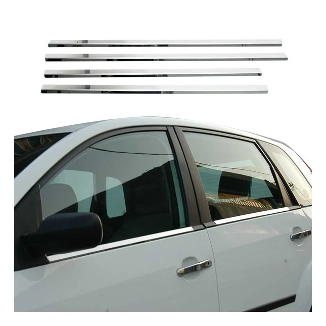 Fensterleisten Zierleisten für Ford Fiesta 2000-2010 Edelstahl Chrom 4tlg