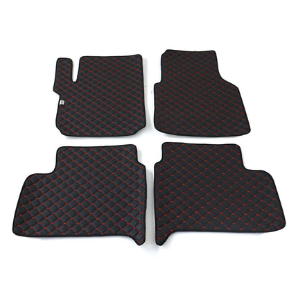 Fußmatten Leder Automatten für VW Amarok 2010-2021 Kunstleder Schwarz Rot 4tlg