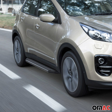 Trittbretter Seitenschweller für Kia Sportage 2017-2022 ABE Schwarz Alu