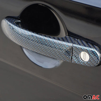 Türgriff Blende Carbon für VW Caddy 2015-2020 4Tür Kohlefaser Blau 8tlg