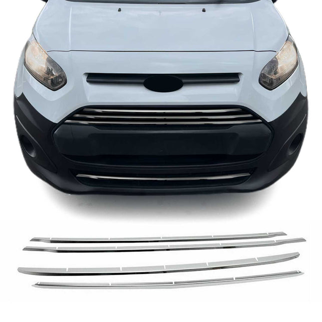 Kühlergrill Leisten Grillleisten für Ford Connect 2014-2019 Edelstahl Chrom 4x