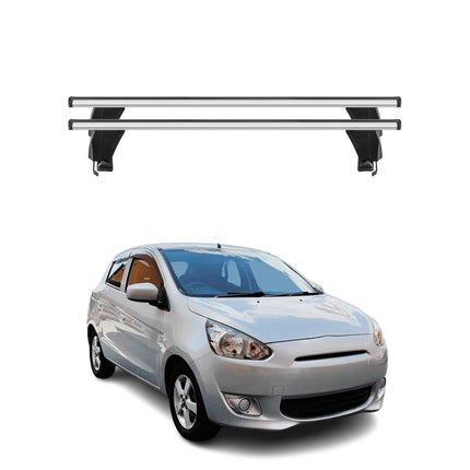 Menabo Dachträger für Mitsubishi Mirage Schrägheck 2012-2016 50kg Alu Silber 2x