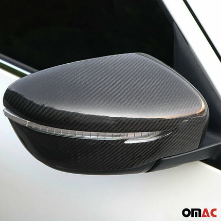 Spiegelkappen Spiegelabdeckung für Nissan Juke 2014-2019 Echt Carbon Schwarz 2x