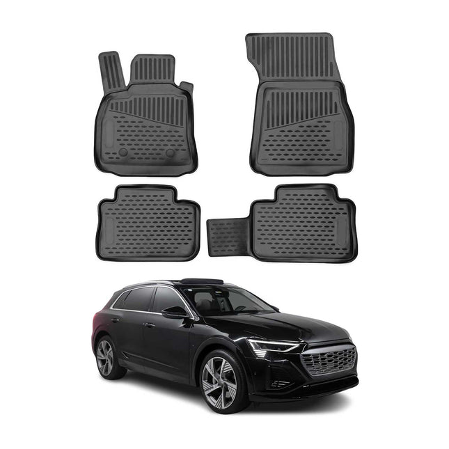 OMAC Gummimatten Fußmatten für Audi Q8 e-Tron 2018-2026 TPE Automatten Schwarz