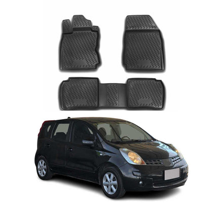 OMAC Gummimatten Fußmatten für Nissan Note 2005-2013 TPE Automatten Schwarz 4x