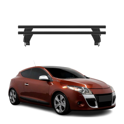 Menabo Dachträger für Renault Megane Coupé mk3 2008-2012 Pre-FL 50kg Alu Schwarz