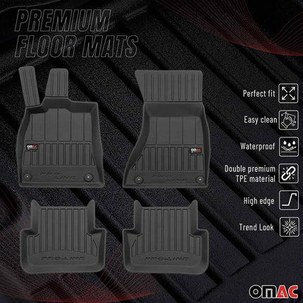 OMAC Gummi Fußmatten für Audi A4 B8 Limo Avant Allroad 2009-2016 Premium TPE 4x
