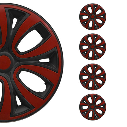 4x Radkappen Radzierblenden Radblenden 15" Zoll Stahlfelgen Rot Matt Schwarz