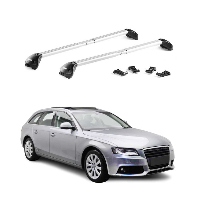Dachträger Grundtäger für Audi A4 B8 B9 Avant 2008-2025 100kg Alu Silber 2x ABE