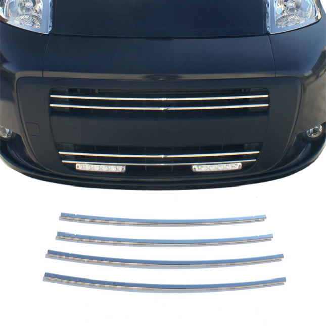 Kühlergrill Leisten Grillleisten für Fiat Qubo 2007-2015 Edelstahl Chrom 4tlg