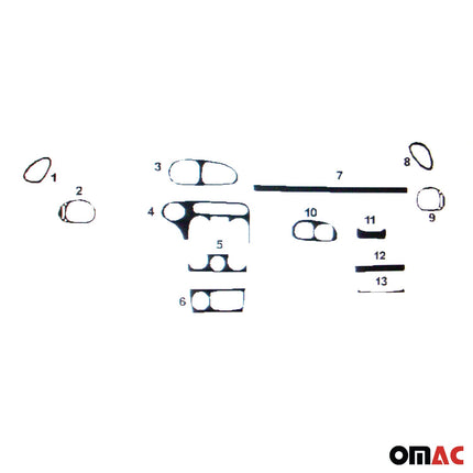 Innenraum Dekor Cockpit für Hyundai Lantra 1995-2000 Aluminium Optik 13tlg