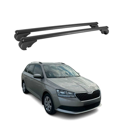 Dachträger Grundtäger für Skoda Fabia mk3 Kombi 2014-2021 75kg Alu Schwarz 2 tlg
