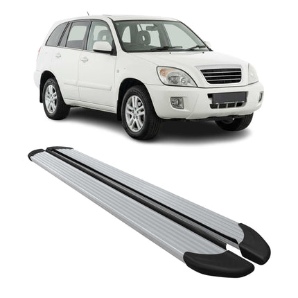 Seitenschweller Trittbretter Schweller für Chery Tiggo 2006-2013 Aluminium Grau