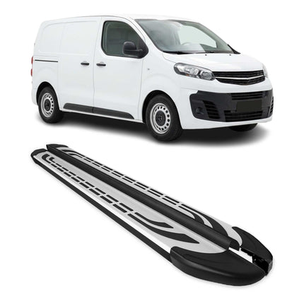 Trittbretter Seitenschweller für Opel Vivaro C 2019-2026 L1 Kurzer Schwarz Alu