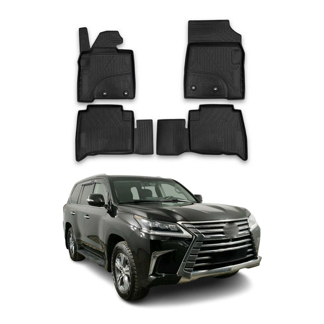 OMAC Gummimatten Fußmatten für Lexus LX 570 2015-2021 TPE Automatten Schwarz 4x