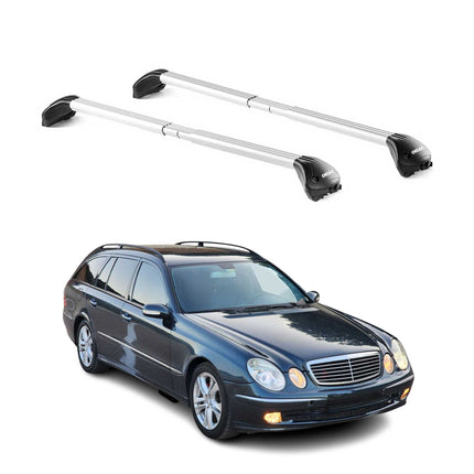 Dachträger für Mercedes E Klasse S211 T-Modell 2003-2009 100kg Alu Silber 2x ABE