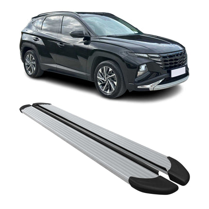 Seitenschweller Trittbretter Schweller für Hyundai Tucson 2022-2026 Alu Grau