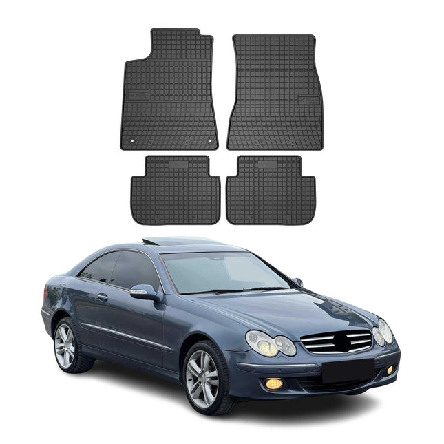 OMAC Gummi Fußmatten für Mercedes CLK Klasse C209 2002-2009 Automatte Schwarz 4x