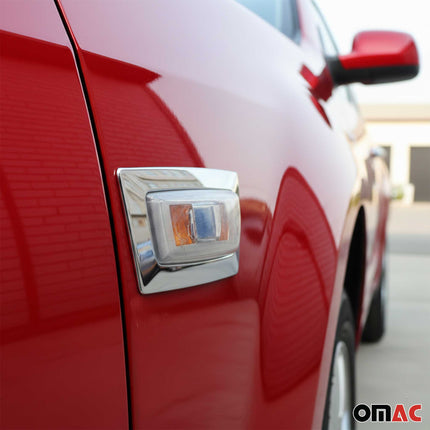 Blinkerrahmen Signalblende Blinker Umrandung für Opel Corsa D Edelstahl Chrom
