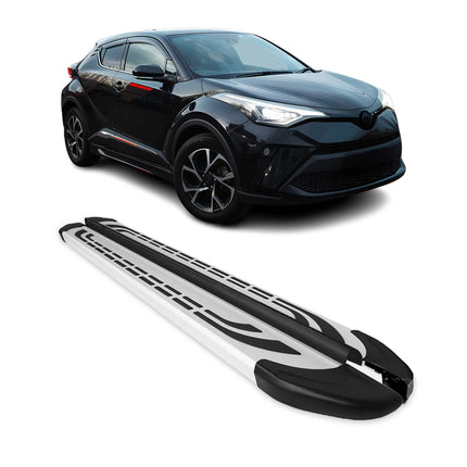 Trittbretter Seitenschweller Seitenbretter für Toyota C-HR Hybrid 2016-2023 Alu